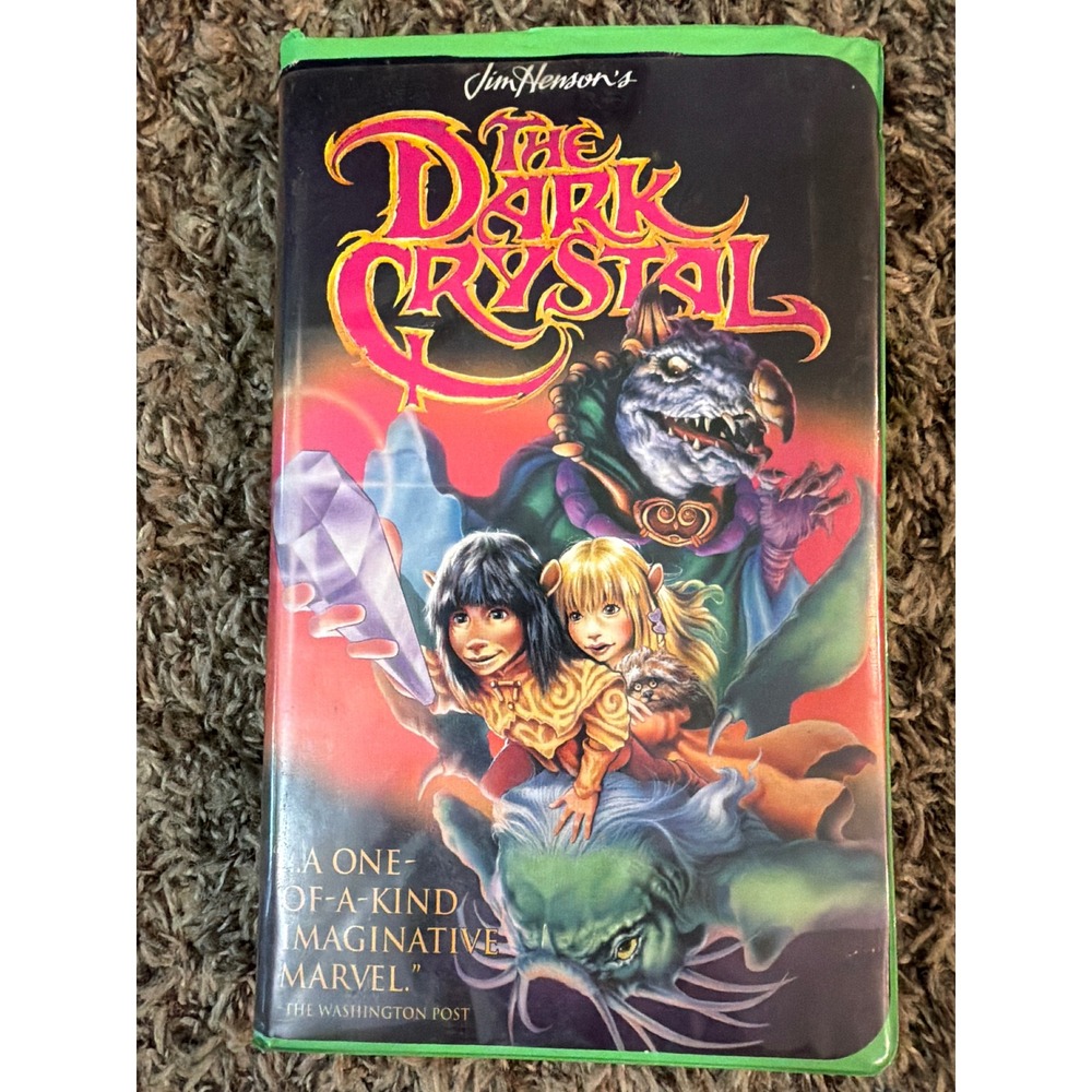 The Dark Crystal VHS Jim Henson Rare Green Clamshell Case 1994 Dark Fantasy